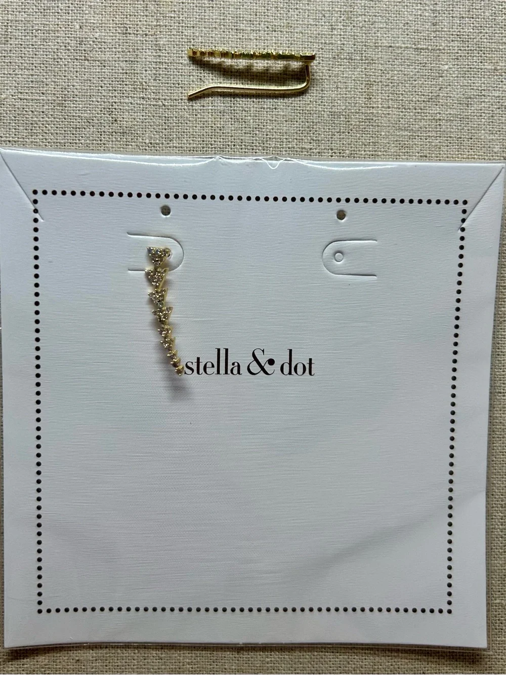 Stella & Dot Gold Paver Triangle Ear Climbers